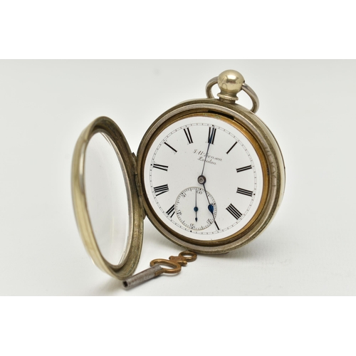 46 - A 'J W BENSON, THE LUDGATE WATCH' OPEN FACE POCKET WATCH, key wound movement, dial signed 'J W Benso... 