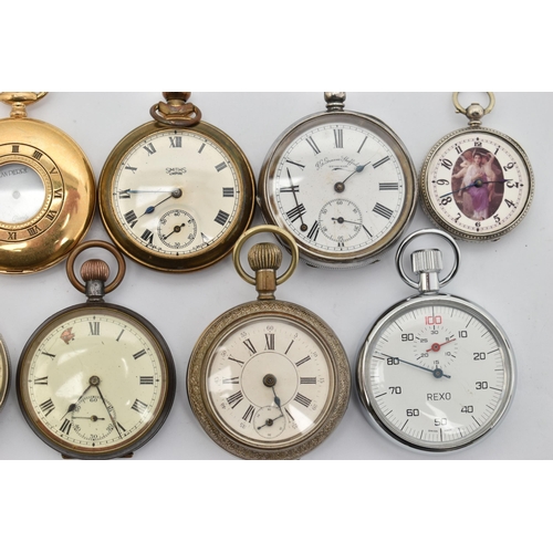 48 - A BOX OF ASSORTED WATCHES, to include eight pocket watches, names to include Smiths Empire, J G Grav... 