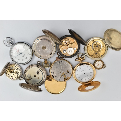 48 - A BOX OF ASSORTED WATCHES, to include eight pocket watches, names to include Smiths Empire, J G Grav... 