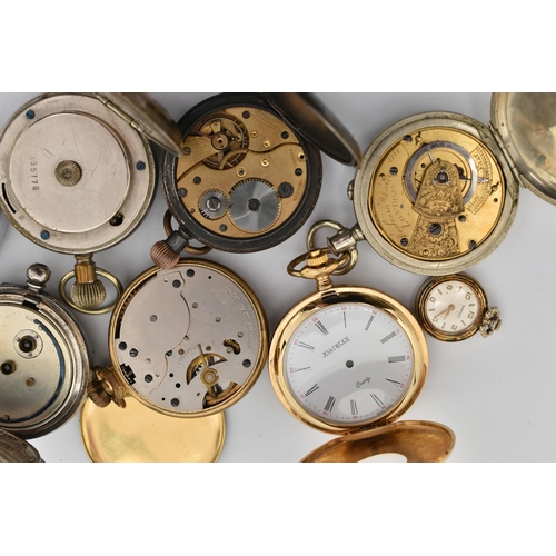 48 - A BOX OF ASSORTED WATCHES, to include eight pocket watches, names to include Smiths Empire, J G Grav... 