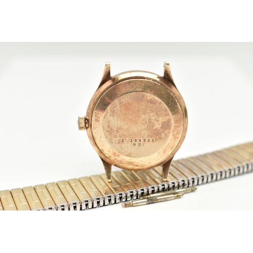 49 - A GENTS 'BULOVA' WATCH, automatic movement, yellow metal case, stamped with Swiss control marks for ... 