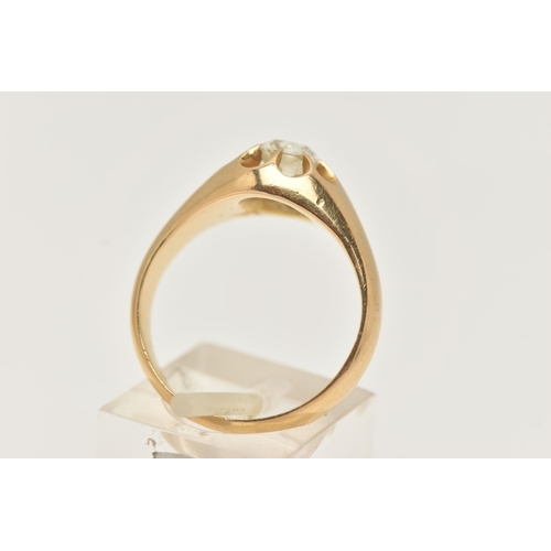 54 - AN 18CT GOLD SINGLE STONE DIAMOND RING, a single old cut diamond, approximate total diamond weight 0... 