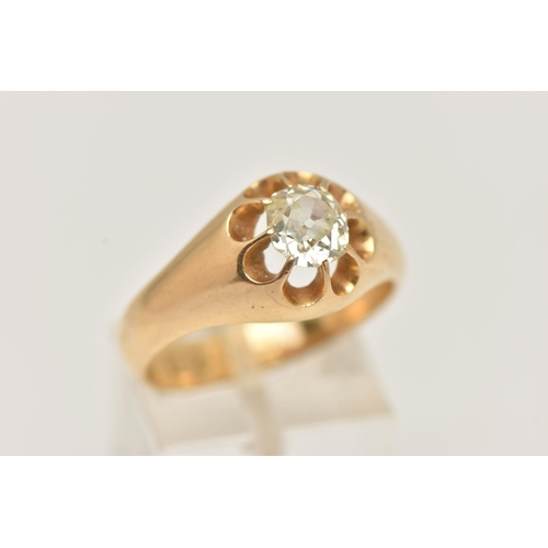 54 - AN 18CT GOLD SINGLE STONE DIAMOND RING, a single old cut diamond, approximate total diamond weight 0... 