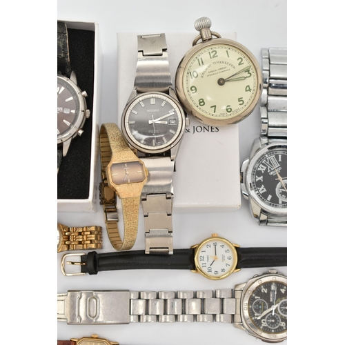 69 - A SELECTION OF WRISTWATCHES, to include a gents stainless steel, manual wind 'Seiko' watch, stamped ... 