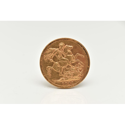 7 - A QUEEN VICTORIA FULL GOLD SOVEREIGN COIN, depicting Queen Victoria, dated 1885, approximate diamete... 