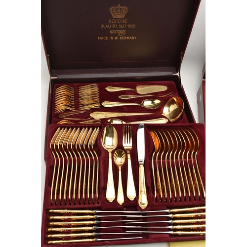 104 - TWO CANTEENS OF CUTLERY, the first an 'Arthur Price' incomplete canteen of cutlery set in a wooden c... 