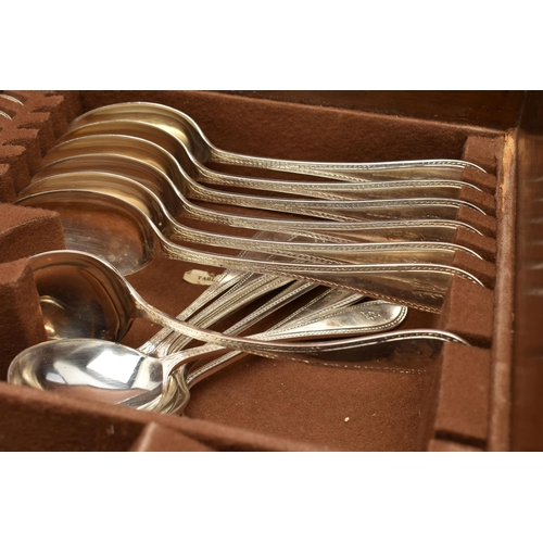 113 - A CANTEEN OF CUTLERY AND SERVING TRAY, a wooden canteen encasing an incomplete set of cutlery, toget... 