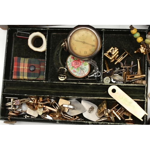 93 - ASSORTED ITEMS, to include a four piece silver and pink guilloche enamel vanity set, comprising of a... 