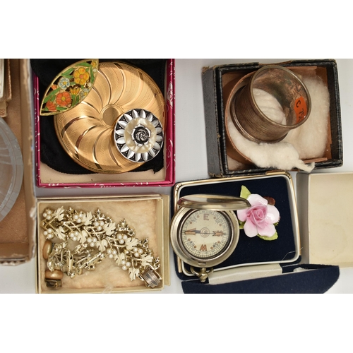 94 - A BOXED OF ASSORTED COSTUME JEWELLERY AND JEWELLERY BOXES, to include various beaded necklaces, brac... 