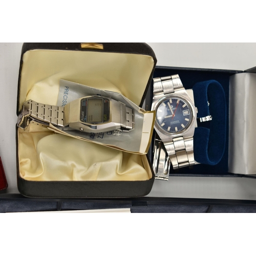 95 - A BOX OF ASSORTED LADIES AND GENTS WRISTWATCHES, to include a gents 'Roamer SeaRock Automatic' stain... 