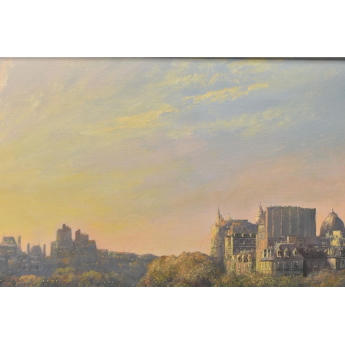 304 - CLIVE MADGWICK ( 1934-2005) A SUNSET VIEW OF PARIS AND THE RIVER SEINE, signed bottom right, name st... 