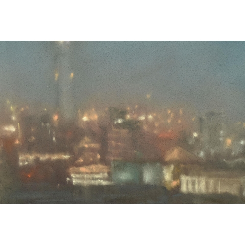 312 - MATTHEW DRAPER (BRITISH 1973) 'DRENCHED', a Birmingham city skyline at night, signed and dated 2007 ... 