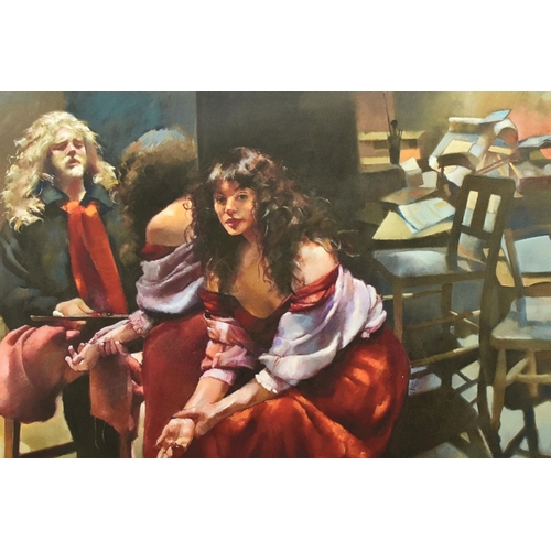 313 - ROBERT LENKIEWICZ (BRITISH 1941-2002) 'THE PAINTER WITH KAREN IN THE STUDIO', a limited edition prin... 