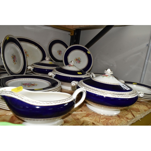 327 - A QUANTITY OF CROWN DUCAL DINNERWARE to include three covered tureens, two sauce boats, ten dinner p... 