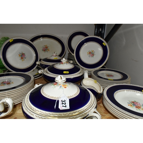 327 - A QUANTITY OF CROWN DUCAL DINNERWARE to include three covered tureens, two sauce boats, ten dinner p... 