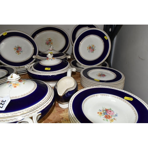 327 - A QUANTITY OF CROWN DUCAL DINNERWARE to include three covered tureens, two sauce boats, ten dinner p... 