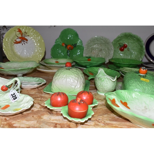 328 - A QUANTITY OF VEGETABLE THEMED NOVELTY KITCHENWARE FROM NAMED MANUFACTURERS to include Crown Devon, ... 