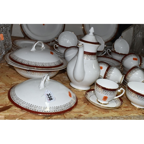 338 - A QUANTITY OF ROYAL GRAFTON 'MAJESTIC' PATTERN DINNERWARE, comprising a coffee pot, covered tureen, ... 