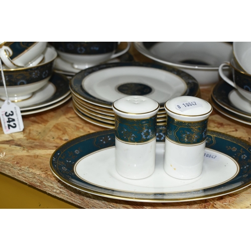 342 - A GROUP OF ROYAL DOULTON 'CARLYLE' PATTERN DINNERWARE, comprising two covered tureens (one lid is ba... 