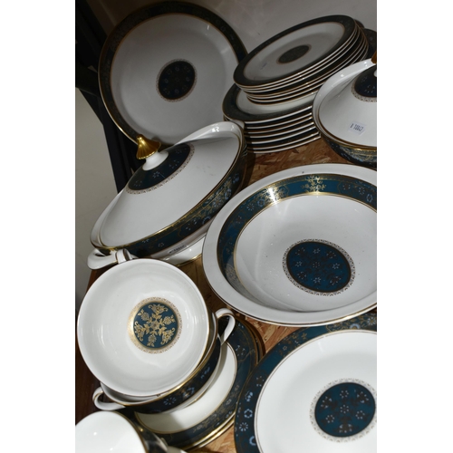 342 - A GROUP OF ROYAL DOULTON 'CARLYLE' PATTERN DINNERWARE, comprising two covered tureens (one lid is ba... 