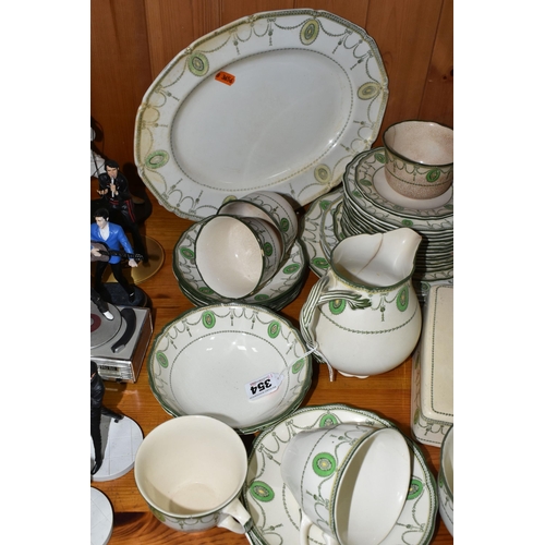 354 - A GROUP OF ROYAL DOULTON 'COUNTESS' PATTERN DINNERWARE TOGETHER WITH POOLE POTTERY TWIN-TONE COFFEE ... 