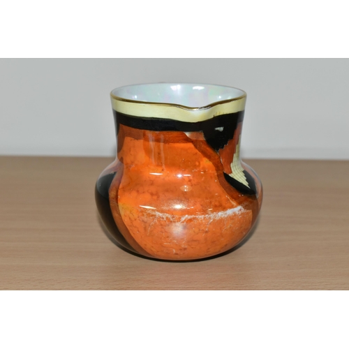 369 - A CARLTON WARE 'JAZZ STITCH' PATTERN MILK JUG, decorated with orange, yellow and black geometric sha... 