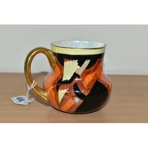 369 - A CARLTON WARE 'JAZZ STITCH' PATTERN MILK JUG, decorated with orange, yellow and black geometric sha... 