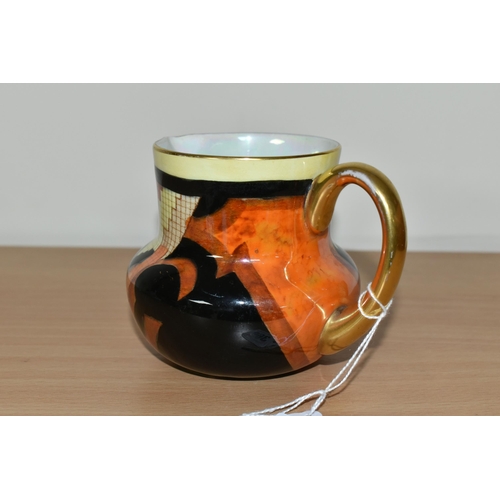 369 - A CARLTON WARE 'JAZZ STITCH' PATTERN MILK JUG, decorated with orange, yellow and black geometric sha... 