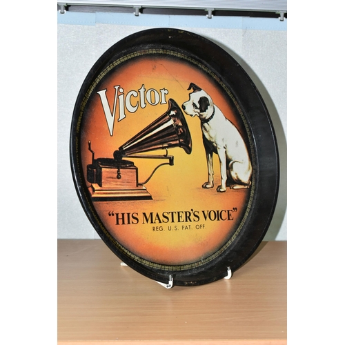 403 - A GROUP OF VICTOR HIS MASTER'S VOICE ADVERTISING ITEMS, comprising a resin figure of Nipper the dog,... 