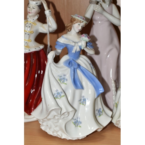 419 - FIVE FIGURINES, comprising Coalport limited edition 'The Skater', Royal Worcester 'Sweet Forget Me N... 