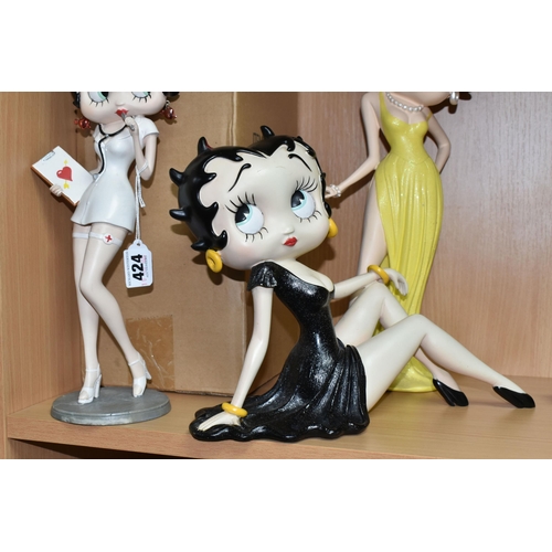 424 - THREE RESIN BETTY BOOP FIGURES, 'Westland Giftware' comprising 'Nurse Betty', 'Betty in Yellow Glitt... 