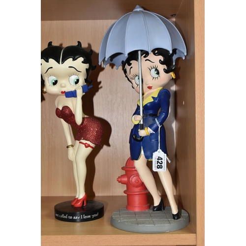 428 - A GROUP OF FOUR RESIN BETTY BOOP FIGURES, 'Westerland Figures', comprising 'Betty Walking Pudgy', 'B... 