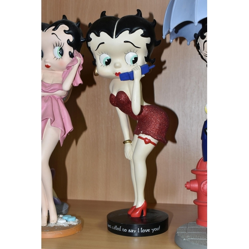 428 - A GROUP OF FOUR RESIN BETTY BOOP FIGURES, 'Westerland Figures', comprising 'Betty Walking Pudgy', 'B... 