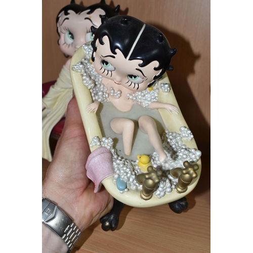 429 - FOUR RESIN BETTY BOOP FIGURES, 'Westerland' comprising 'Betty in the Bubble Bath', 'Betty on Chaise ... 