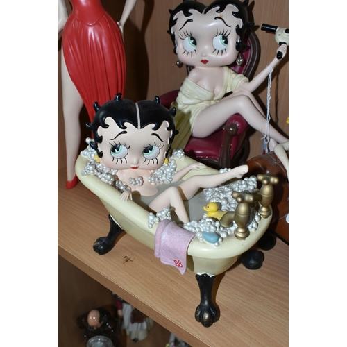 429 - FOUR RESIN BETTY BOOP FIGURES, 'Westerland' comprising 'Betty in the Bubble Bath', 'Betty on Chaise ... 