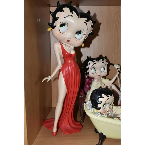 429 - FOUR RESIN BETTY BOOP FIGURES, 'Westerland' comprising 'Betty in the Bubble Bath', 'Betty on Chaise ... 