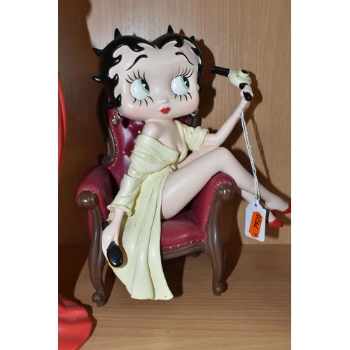 429 - FOUR RESIN BETTY BOOP FIGURES, 'Westerland' comprising 'Betty in the Bubble Bath', 'Betty on Chaise ... 