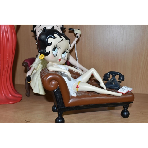 429 - FOUR RESIN BETTY BOOP FIGURES, 'Westerland' comprising 'Betty in the Bubble Bath', 'Betty on Chaise ... 