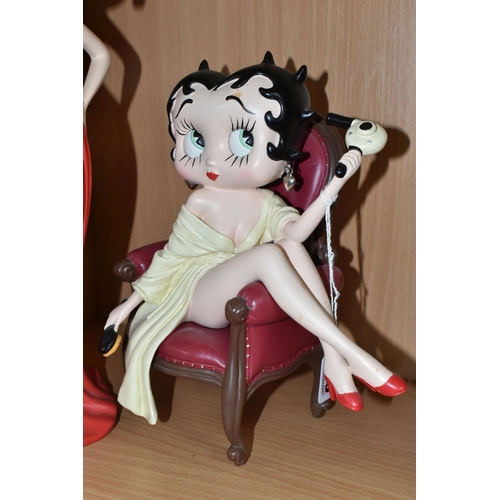 429 - FOUR RESIN BETTY BOOP FIGURES, 'Westerland' comprising 'Betty in the Bubble Bath', 'Betty on Chaise ... 