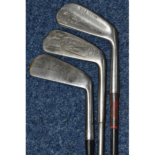 444 - A COLLECTION OF SEVENTEEN VINTAGE GOLF CLUBS, to include woods and drivers etc.