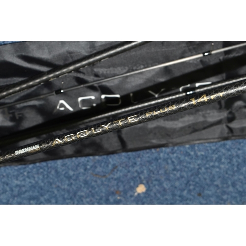 445 - A DRENNAN ACOLYTE  ULTRA 15FT FLOAT ROD, together with the bottom two sections of a 14ft Drennan Aco... 