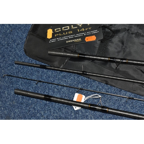 445 - A DRENNAN ACOLYTE  ULTRA 15FT FLOAT ROD, together with the bottom two sections of a 14ft Drennan Aco... 