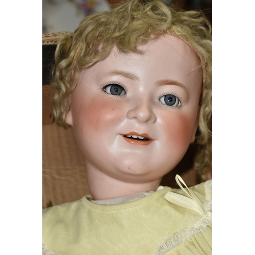 459 - TWO PORZELLANFABRIK BURGGRUB BISQUE HEAD PRINCESS ELIZABETH DOLLS, larger doll marked 'Burggrub Prin... 