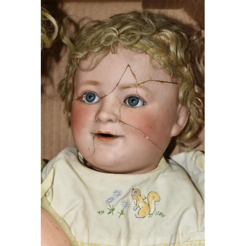 459 - TWO PORZELLANFABRIK BURGGRUB BISQUE HEAD PRINCESS ELIZABETH DOLLS, larger doll marked 'Burggrub Prin... 