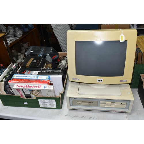 460 - AMSTRAD PC1640 COMPUTER, MONITOR AND SOFTWARE, computer is untested as the computer lacks a power ca... 