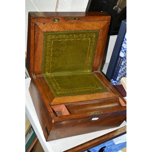 502 - A BRAZILIAN INLAID MAHOGANY BUTTERFLY WING TEA TRAY, decorated with geometrically reserved silhouett... 