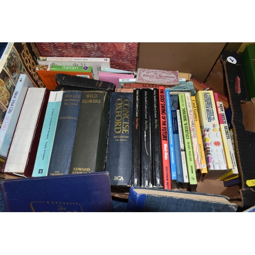 503 - SIX BOXES OF BOOKS, over one hundred and twenty books, some antiquarian, to include an 1855 family B... 