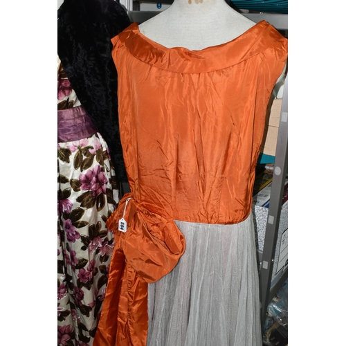 504 - TWENTY FOUR PIECES OF VINTAGE LADIES' AND CHILDREN'S CLOTHING, comprising five 1950's/60's evening d... 