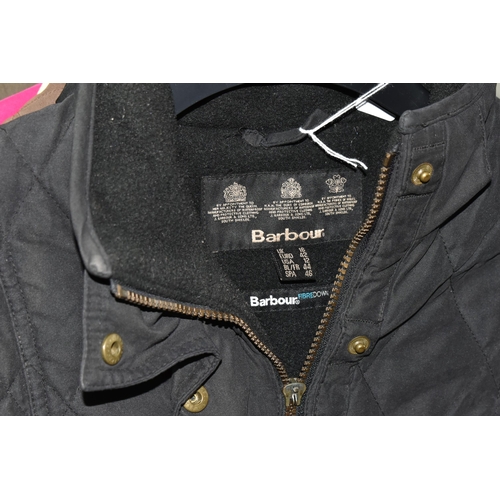 505 - A GROUP OF ELEVEN BARBOUR JACKETS AND GILETS, TOGETHER WITH THREE SCARVES, comprising a 'Burghley' g... 