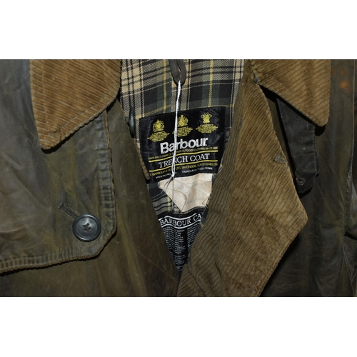 505 - A GROUP OF ELEVEN BARBOUR JACKETS AND GILETS, TOGETHER WITH THREE SCARVES, comprising a 'Burghley' g... 